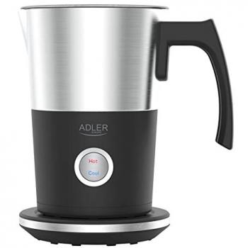 Espumador de Leche Adler AD 4497 - Potencia de 600-1000W, revestimiento antiadherente para fácil limpieza, interruptor de retroiluminación (caliente y frío), taza inalámbrica, base