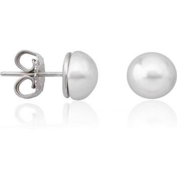 Pendientes Majorica Lyra en plata rodiada con perla blanca - Elegancia y sofisticación reunidas