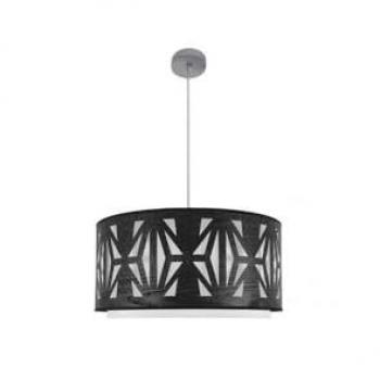 Lámpara Colgante Katerina 3xE27 Cromo/Madera Negra 60x60 cm