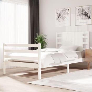 Cama de madera maciza de pino blanca redonda 100x200 cm
