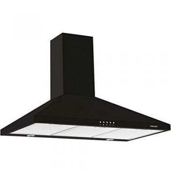 Campana Extractora Decorativa de Pared Glem GHP945BK - 90 cm, 498 m³/h, Color Negro, Clase Energética C