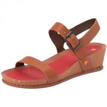 Sandalias de Cuña de Piel Art I Imagine 1940 para Mujer - Altura 4,5 cm, Hebilla, Color Rojo