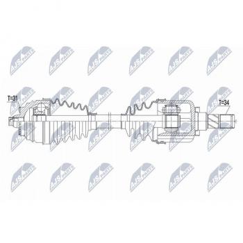 Árbol de transmisión NTY NPW-BM-164 con características de alta resistencia y durabilidad