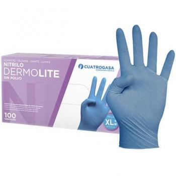 Guantes de Nitrilo Talla XL Sin Polvo Caja de 100 unidades