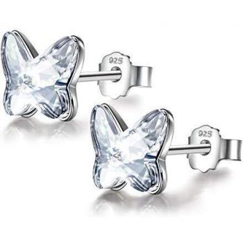 ANGEL NINA Pendientes para niñas Joyas para niñas Pendientes de plata para mujeres Pendientes de cristal para mujeres Niñas Pendientes de plata 925 Regalos para ella