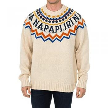 Jersey de hombre Napapijri de manga larga y cuello redondo, multicolor, tamaño 2XL