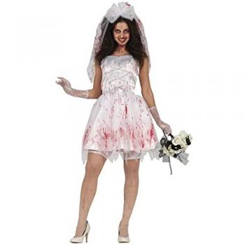 Disfraz de Novia Zombie Sangrienta para Mujer con Velo y Vestido Asesino Talla 42-44