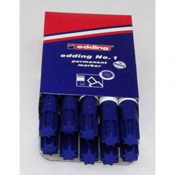 Rotulador Permanente EDDING Nº 1 Azul, Caja x10