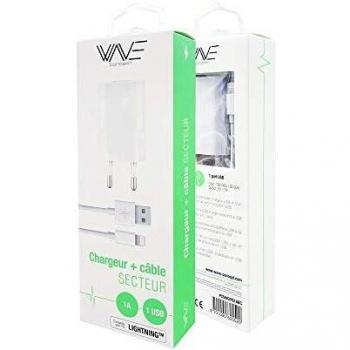 Wave Concept Pack Cargador de CA 1A + Cable Lightning