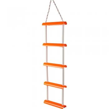 SEA-DOG 582501-1 FOLDING LADDER - 5 STEP, Portable Emergency 5 Step Boarding Ladder, High-Visibility Orange Polycarbonate and Nylon Rope