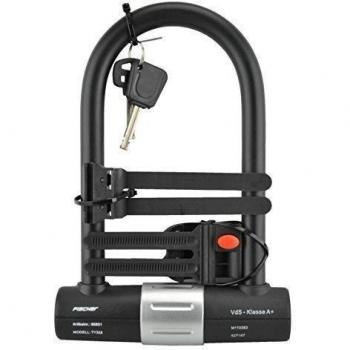 'Fischer – Candado seguro testado VDS, longitud 19 cm, diámetro 16 mm, con soporte, Negro, 19