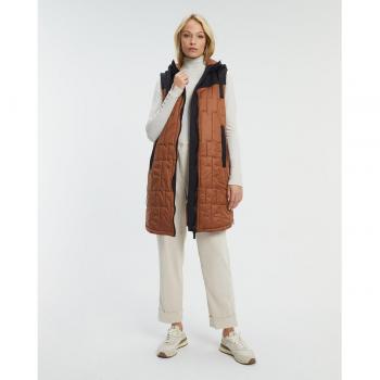 Paz Torras - Chaleco de mujer bicolor acolchado con capucha y diseño largo