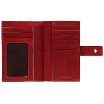 Piquadro Blue Square RFID Leather Wallet for Women - Red, 15.5 cm