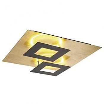 Plafón LED Dalia 50 cm, 48W, 3000K, 3360 lm, Negro/Dorado, 3 años de garantía