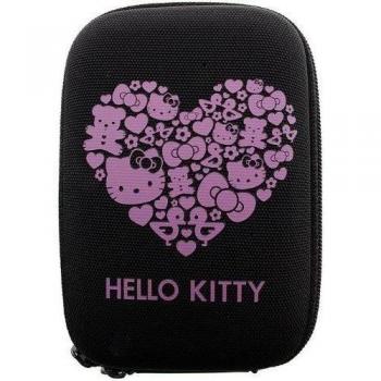Hello Kitty HKCCBK - Funda para cámara universal, negro y rosa