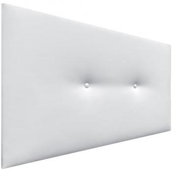 Cabecero de Polipiel Liso con Botones Acolchado Blanco 110x50cm para Camas 80/90/105 - Diseño Moderno y Elegante