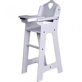 Silla alta de madera para muñecas con mesa abatible - Accesorio de juguete para niños a partir de 3 años