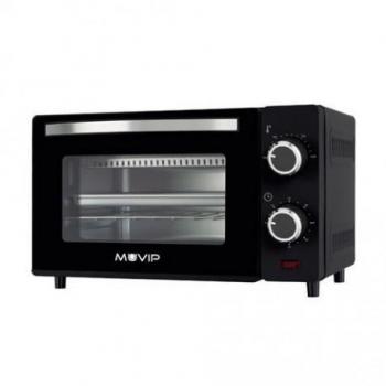 Muvip Horno de Sobremesa 650W 10L - Regulador de Temperatura 100º - 230º - Puerta de Cristal Templado - Cuerpo de Acero Inoxidable-MV044