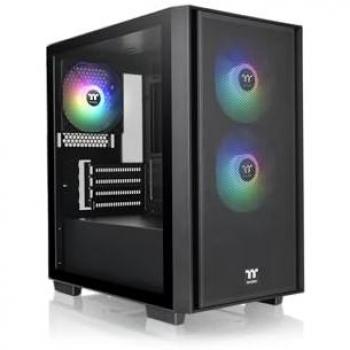 Caja Thermaltake Versa H16 TG ARGB Micro Torre Negra con Panel de Vidrio Templado y 3 Ventiladores ARGB de 120mm