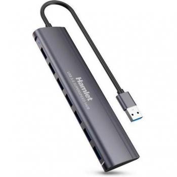 Hub USB 3.0 Slim 7 Puertos 5.0 Gbps Negro XHUB-07A3