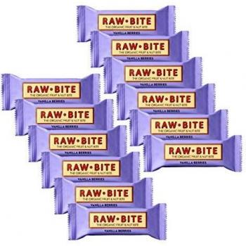 Raw Bite Barrita Energética Ecológica 12 x 50g Vainilla y Fresa