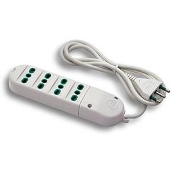 Fanton 41020 Regleta bipaso Italiana 2P + T 16 A con Cable, Blanco, 1,5 m