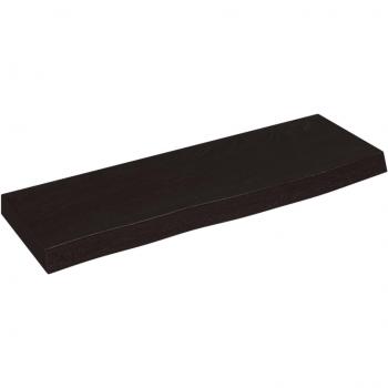 Estantería de pared marrón oscuro 60x20x4 cm roble macizo tratado