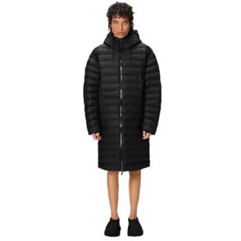 Rains Women's Longer Black Puffer Jacket