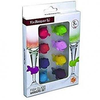 Vin Bouquet FIA 014 - Marcacopas de pez clip, Marca Copas de Silicona