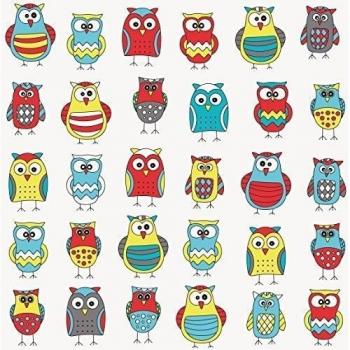 Your Design - Niños Patrón con varios búhos, lámina, manualidades pantalla, DIY, diseño pantalla, pegatinas, madera pantalla, cristal pantalla, metro, plástico vidrio, 300 x 100cm