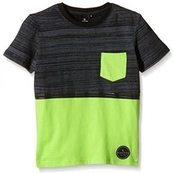 Rip Curl Combine SS Tee - Camiseta para niño, color verde / amarillo, talla 10
