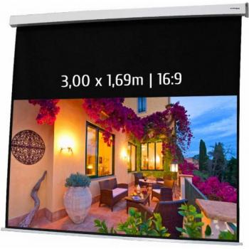 Pantalla de Proyección Eléctrica Kimex 3.00x1.69m Formato 16:9 Motorizada - Ideal para Cine en Casa y Salas de Reuniones