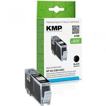 Cartucho de Tinta Compatible KMP H108 para HP 364 (CB316EE) - Negro, Ideal para Deskjet 3520/3070A, Officejet 4620/4622