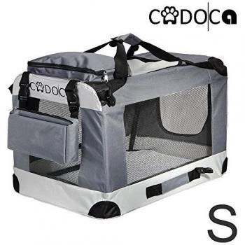 Transportadora Plegable para Mascotas Deuba Cadoca, Tamaño S, Color Gris, Dimensiones 50x34x36cm, Con 2 Bolsillos