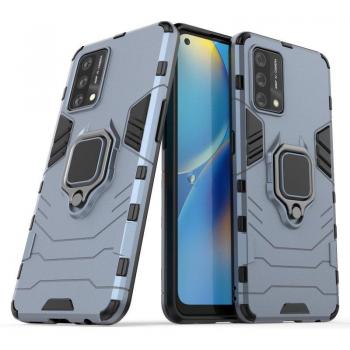 Funda Magnética Con Anillo Para Móvil Oppo A74 4G Azul - Carcasa Magnética con Anillo Imán Antigolpes Resistente Rígida Dura [Tecnología de Absorción de Golpes] So