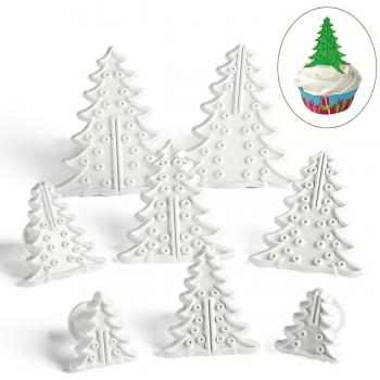 ilauke 8 piezas. Árbol de Navidad Moldes de herramientas para modelar fondant decoración para tartas