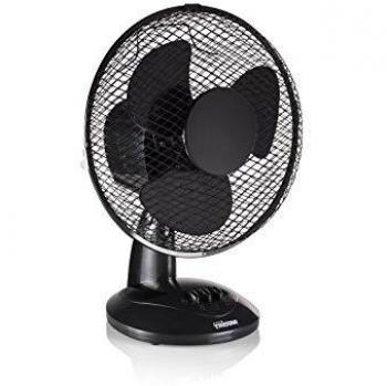 Tristar VE-5924 Ventilador de mesa, 23 centímetros de diámetro, 2 ajustes de velocidad, oscilante, ángulo ajustable 25°, asa para transporte, protección contra sobrecalentamiento, 30 W, negro