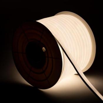 Bobina de Tira Neón LED 7.5 W/m Regulable 220V AC 120 LED/m 50m Semicircular 180º Blanco Neutro IP67 Corte Cada 100 cm 4000K