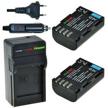 Chili Power DMW-BLF19, DMW-BLF19E Kit: 2 x Batería + Cargador para Panasonic Lumix DMC-GH3, DMC-GH4, DMC de GH5
