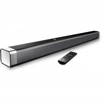 Bomaker, Barra de Sonido 2.0 Canales, Potencia 120dB, Tecnología DSP Subwoofer Incorporado + Bluetooth para TV, Soporte Óptico, 3,5 mm Audio AUX, USB, Diseñado para Cine en Casa, ODINE I, Negro-Gris