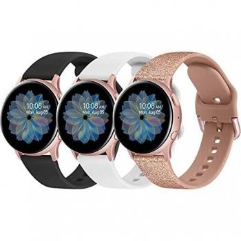 Fook 3 Pack Correa Compatible con Samsung Galaxy Watch Active 2, 20mm Pulseras de Repuesto para Samsung Galaxy Watch Active 2 40mm 44mm / Amazfit GTS / Amazfit Bip / Amazfit Bip Lite
