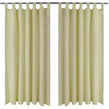vidaXL 2 Cortinas Micro-Satinadas Trabillas Separador Blanco Crema, 140 x 245 cm