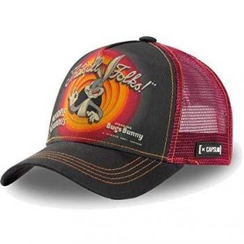 Capslab Looney Tunes Trucker Cap - Bugs Bunny & Yosemite Sam, Unisex Black/Gray/Snapback