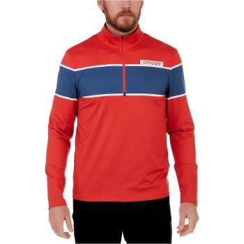 Sudadera de hombre Spyder Spirit Of '78 Zip T-Neck roja y azul, manga larga