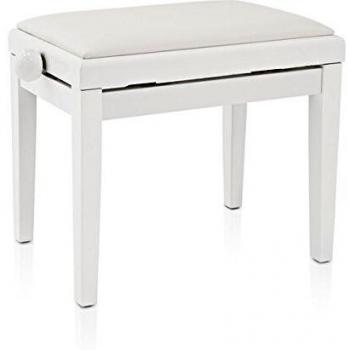Banqueta de Piano Ajustable Blanca Gear4music
