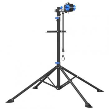 Soporte reparación de bicicletas plegable acero azul ajustable 108-188 cm