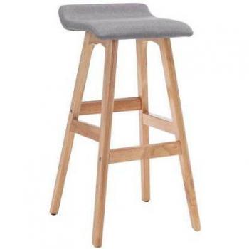 Taburete de cocina de tela gris claro