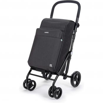 Carlett Urban Family Foldable Shopping Trolley with 4 Wheels and Brake - Large Capacity, Lightweight, Adjustable Handle, Ideal for Grocery Shopping