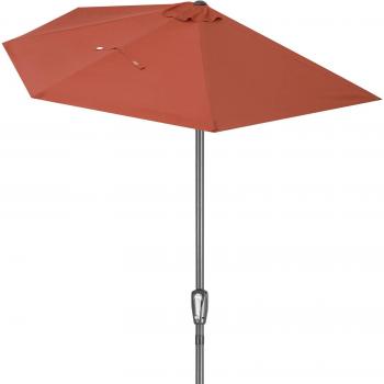 Sombrilla Semicircular Terracota 2,7 m Protección UV 80+ Media Pantalla Acero Repele Agua