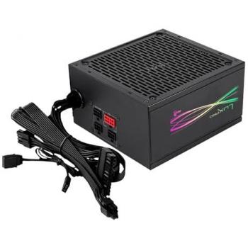 Aerocool LUXPRO RGB750M Fuente de Alimentación Semi-Modular RGB 750W 80 Plus Bronze +88% con Condensadores Japoneses, Ventilador FDB de 14cm, Tecnología APFC, Compatible